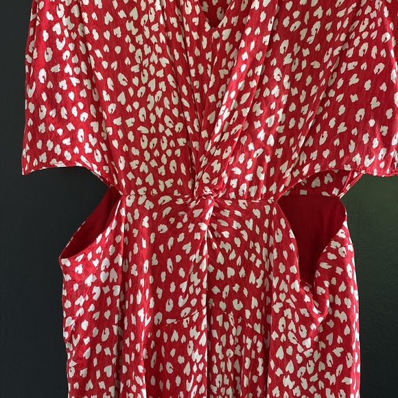 Stunning Women’s Maje Sleeveless Red Open Sides Maxi Dress Sz 3 - Picture 4 of 8